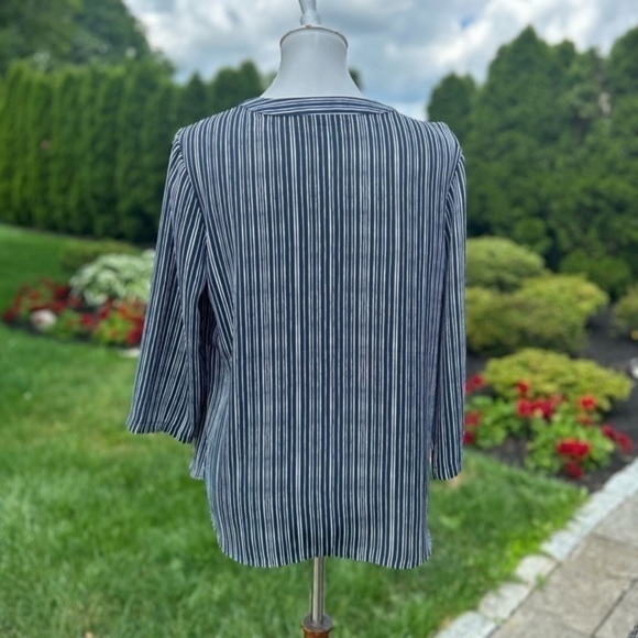 Van Heusen blue and white tunic style blouse top - Picture 3 of 10